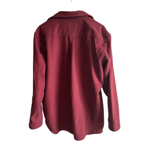 L.L. Bean Vintage Chamois Cloth Button Up Shirt L Red Maroon - Picture 5 of 7